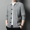 Men's Sweaters Wool Cardigan Winter Thick Lapels Casual Single-breasted Sweater Loose Jacket Men