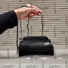 Womens Vintage Party Clutch Clip Quilted Bags Silver Metal Hardware Matelasse Chain Crossbody Shoulder Handbags Outdoor Sacoche Purse For Laides 18CM