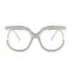 Lunettes de soleil mode strass Portable Protection des yeux lunettes d'ordinateur Anti-lumière bleue lunettes surdimensionnées Ultra cadre