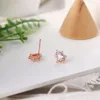 Stud Earrings Teardrop For Women Angle Tears Cubiz Zirconia Rose Gold Color Wedding Party Fashion Jewelry E127