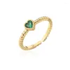 Cluster-Ringe 2024 Mode 8 Farben CZ Stein Tiny Heart Charm Ring Gold Farbe Kupfer Frauen Hochzeit Trendy Finger Schmuck Großhandel