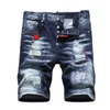 TR APSTAR DSQ Cool Guy short Mens Jeans Hip Hop Rock Moto Distressed Denim Biker DSQ summer blue Jeans short 1119