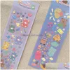 Present Wrap Korean Stationary Supplies Cute Animal Laser Idol Card Decoration Sticker Diy Hand Account PO Frame Props Stickergift Drop Dhsh6