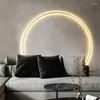 Lampada da parete Anello in rame LED Moderno Foyer Soggiorno Apparecchi di illuminazione Oro Nero Spina applique di alta qualità con interruttore