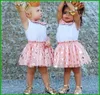 2016 principessa ragazze vestiti da festa bambino neonate pois paillettes fiocco stampa prendisole abbigliamento per bambini set top abiti 5490968