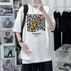 Hoodies masculinos borboleta e carta graffiti camiseta verão blakc camiseta manga curta casual algodão grosso t camisa feminina estilos coreanos topos