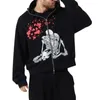 Jaquetas femininas Homens Mulheres Hoodie Manga Longa Esqueleto Impressão Zipper Fechamento Moletom Jaqueta Para Casual Diário