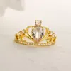 Bagues de cluster Mafisar Haute Qualité Plaqué Or Zircon Couronne Bague Mode Délicat Cuivre Femmes Bijoux Accessoires Cadeaux