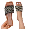 Sandals Ladies Fashion Boho Style Colorblock Embroidered Casual Simple Flat