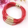 Charm Armband 10 Färger Alternativ Guldrör Multi Layer 12 Velvet Magnet Women Fashion Magnetic Clasp Armband