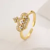 Bagues de cluster Mafisar Haute Qualité Plaqué Or Zircon Couronne Bague Mode Délicat Cuivre Femmes Bijoux Accessoires Cadeaux