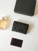 Projektantka mody Kobiety Karty Posięaty Fold Flap Klasyczny wzór kawioru jagnięta hurtowa czarna kobieta mała mini portfel czysty kolor Pebble skóra