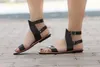 캐주얼 신발 Sandalen Platte 검투사 Lederen Zomer Schoenen Vrouw Rome Stijl Dubbele Gesp Strand Plus Size 35-43