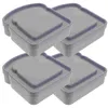 Bouteilles de stockage 4 pièces boîtes à sandwich boîtes pour enfants conteneurs de boulangerie boîte à déjeuner étanche à l'air support scellable extérieur