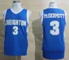 Creighton Bluejays College 3 Doug McDermott Jerseys University 농구 팀 컬러 블루 자수 및 재봉 가능한 순수면 최고 품질 판매
