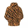 Herrtröjor tiger djur päls rand 3d fleece hoodie polyester varm med fickan super mjuk män kvinnor tröja unisex pullover