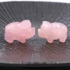 Natural Stone Carving 1 inch Pig Shape Crafts Ornaments Amethyst Rose Quartz Crystal Healing Agate Animal Decoration