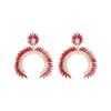 Boucles d'oreilles pendantes Dvacaman cristal embelli exagéré brillant géométrique en forme de C strass goutte pour les femmes beaux bijoux