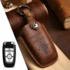 Leather Car Key Case Cover Keychain Holder Fob Protector for Ford Mondeo Lincoln Aviator Navigator F150 Raptor Focus Keyring
