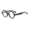Montature per occhiali da sole Montature per occhiali di nicchia per uomo e donna Retro Nero Big Face Moda letteraria Rotonda Prescrizione ottica completa