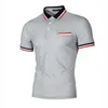 Neues Herren-Kurzarm-T-Shirt mit Ausschnitt und Spleißen, schmale Passform, lässig, Polo-Tanne
