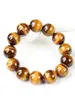 Strand 8/10/12/14/16/18mm Round Natural Yellow Tiger Eye Stone Bracelet Gem Jewelry Making Design Elastic Hand String For Men Gifts