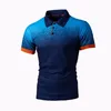 Polos pour hommes Casual Summer Gradient 3D Impression T-shirts Business Polo à manches courtes Hommes Respirant Pull Top T-shirts Vêtements