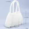 イブニングバッグファッションレトロパールレディースバッグ2024手作りビーズ透明なニット不規則な波ハンドバッグカジュアルトレンド汎用性