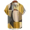 Letnia hawajska koszulka na plaży geometria 3D Druk dla punk Rave Men Casual Clothing Ogwara streetwear Street Fashion 240219