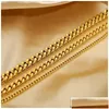 Ankiety 18K Gold Titanium Steel THARNISH Hipoalergenic M 6mm 8 mm Cuban Link Sain for Women Summer Beach Foot Bransoletka Dhuof