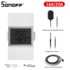 Kontroll Sonoff Th16 Uppgradering WiFi Switch 16A/20A Temperaturfuktighet Monitor Switch med DS18B20/RL560/MS01 SMART HOME SONOFF TH ELITE