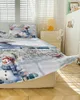 Bed Rok Kerst Sneeuwvlok Sneeuwpop Holly Spar Voorzien Sprei Met Kussenslopen Matrashoes Beddengoed Set Vel