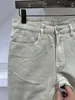 2024 новейшие брендовые мужские джинсы, простые однотонные дизайнерские джинсы-карандаш, высококачественные дизайнерские джинсы из смеси хлопка