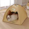 Mats New Portable Cat Tent House Removable Washable Cat Bed Pet Cat Dog Deep Sleeping Warm Teepee Cozy Indoor Pet Tent With Pet Mat