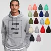 Uw eigen ontwerp merkfoto op maat heren en dames DIY hoodie sweatshirt casual fleece hoodie losse mode 22 kleuren 240220