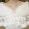 Winter Wedding Coat Bridal Faux Fur Wraps Warm shawls Women Lace Rhinestone Crystals Prom Evening Wraps