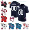 Personnalisé Ole Miss Rebels Football Jersey Trey Washington Quinshon Judkins Walker Howard Flag Patch Rebels Map hommes femmes jeunes tous maillots cousus