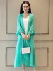 Cardigan 2022 Cardigan manica lunga estate donna Boho Beach Camicie lunghe Moda coreana Cappotto cardigan Kimono in chiffon verde bianco viola