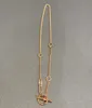 Luxe kwaliteit v-goud materiaal charme hanger ketting met ronde vorm in roségoud verguld met stempeldoos OL-sluiting PS3962A