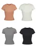 Designer T-shirt Top T-shirt van stretchkatoen met ronde hals en korte mouwen