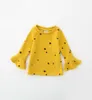 Nya höst- och vinterflickor Tshirt Toddler Long Ruffle Sleeves Dot Top Fashion Infant Kids Clothes6939829