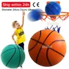 Прыгающий бесшумный мяч для баскетбола в помещении, 24 см, баскетбольный мяч из пенопласта, бесшумный мягкий мяч, баскетбольный мяч с воздушным отскоком, размер 357, спортивная игрушка 240226