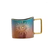 Mugs XinChen 2024 Gradient Golden Hand Pin The Gift Cup Of Large Office In Coffee