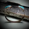Bracelet YEEVAA Style rétro deux pierres de pin ouvert réglable exagéré couleur Bronze Bracelet pour femmes cadeau de fête