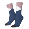 Chaussettes pour hommes Géométriques - Blush Indigo Or Rose Gloden Blanc Bleu Marine Géométrique Kawaii Motif de dessin animé de voyage