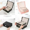 Schmuckschatullen Boxen Mode Pu Große Kapazität Jewlery Display Ohrring Halter Geschenkverpackung Veet Schmuck Organizer Moderner Schmuck St Dhxza