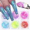 Lucido sirena opale polvere glitter per unghie Aurora olografica lustrini fiocchi nail art polvere gel smalto accessori per manicure 240220