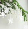 2 stycken per design julgran ornament vita snöflingor dekorationer virkade snöflingor med hängande slinga julgran de3304895