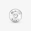 100% 925 Sterling Silver Love Family Serce Clips Fit Fit Oryginalny europejski urok bransoletki moda Women Wedding Engagement Żyd154a