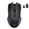 Mice SeenDa 2.4G Wireless Gaming Mouse 7 Buttons Rechargeable Mouse 1600dpi with USB & Type C Receiver Mice for Office Home